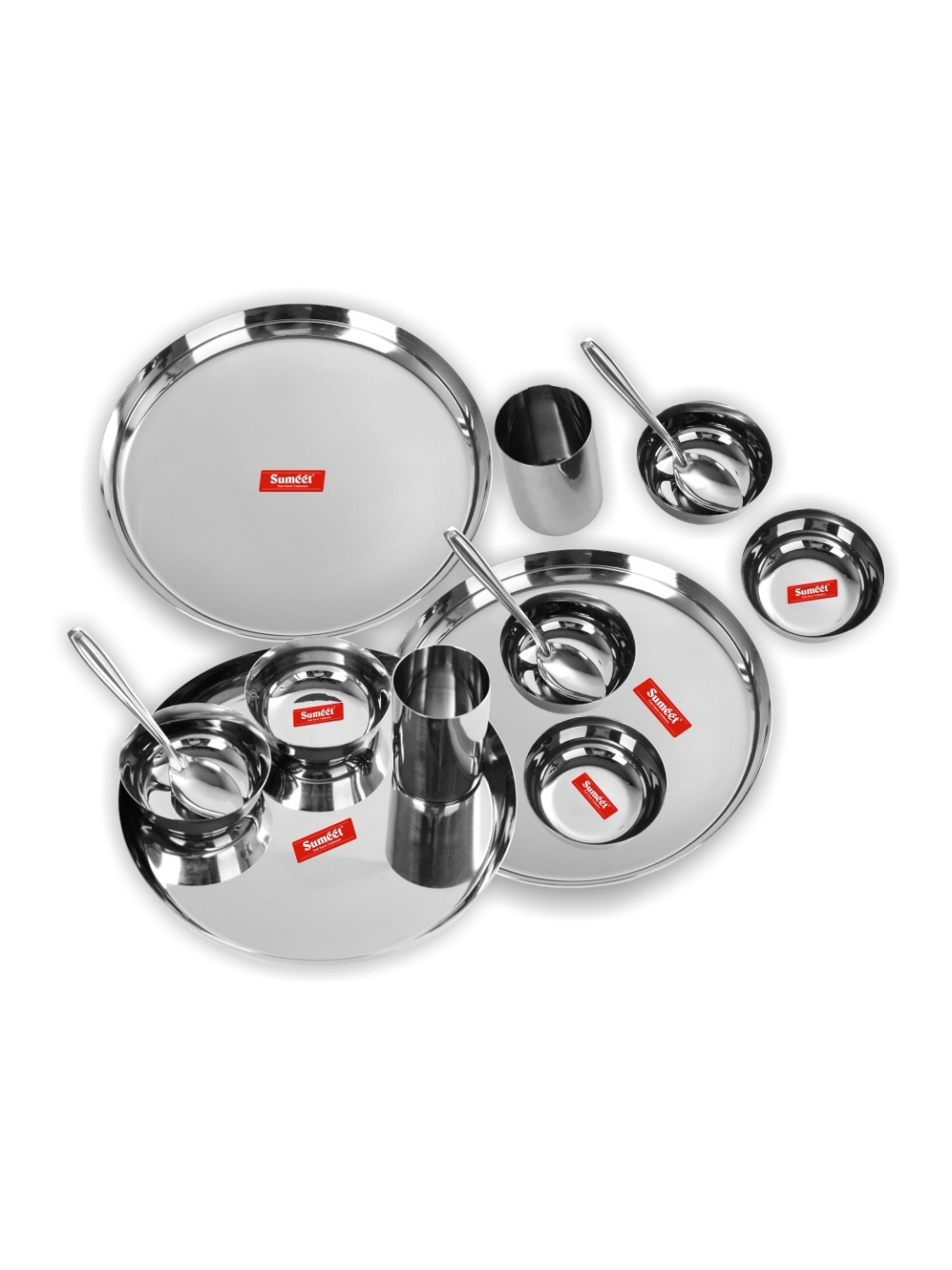 Cello White & Rust Glass Dinner Set