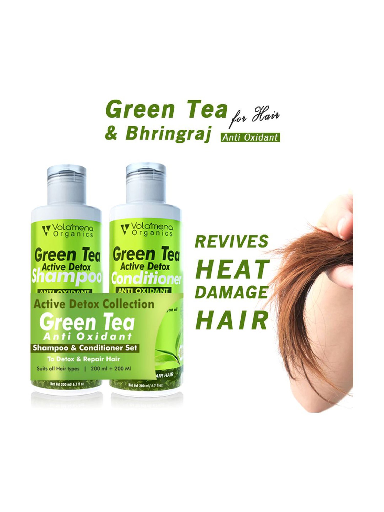 Volamena Green Tea & Bhringraj Combo