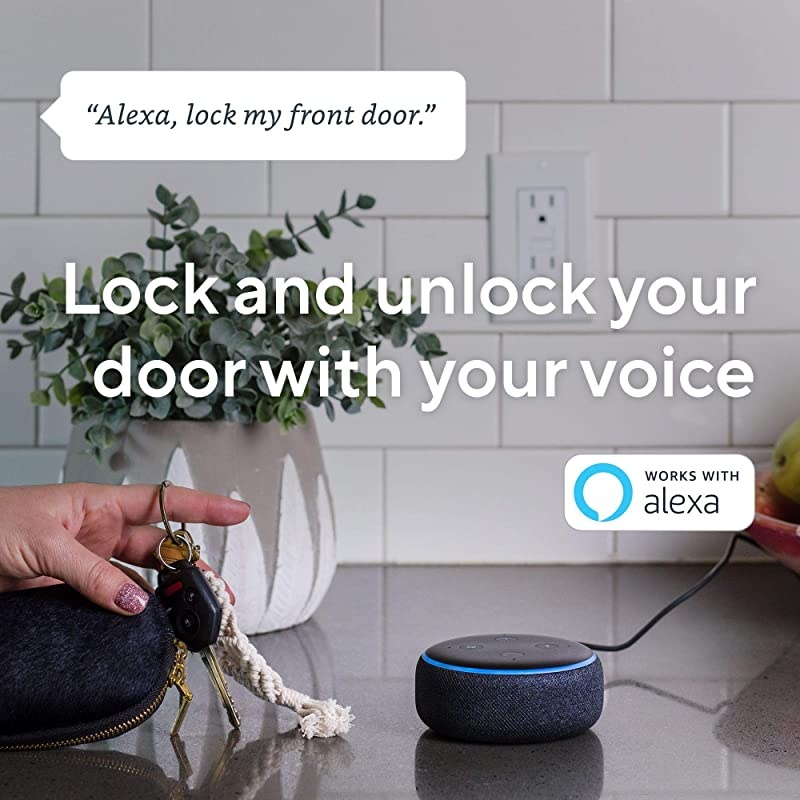 Lock WiFi & Bluetooth Enabled Smart Door Lock, Wireless & Keyless Door Entry, Compatible with  Alexa, Fits on Most Deadbolts, Includes  Gateway, silver &mdash; A Certified for Humans Device