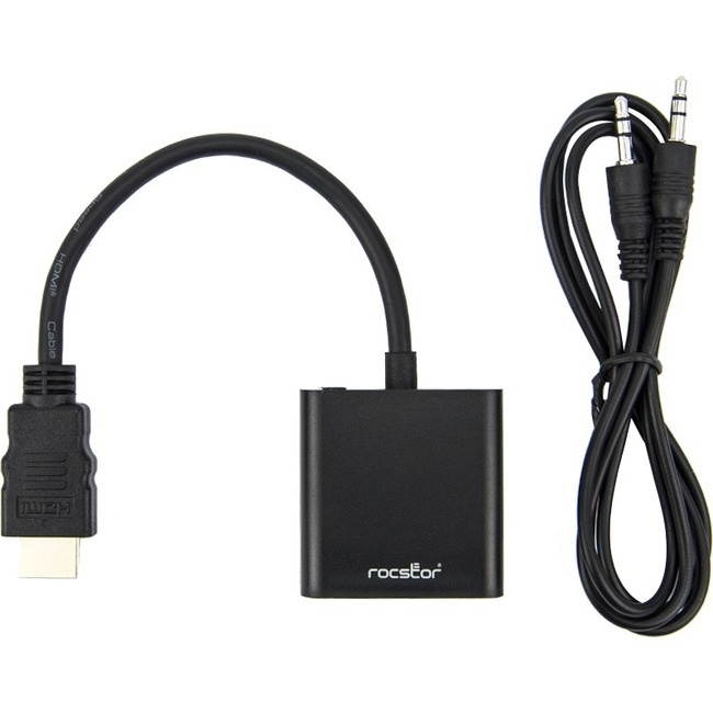 Rocstor Premium Hdmi To Vga + 3.5Mm Audio Adapter