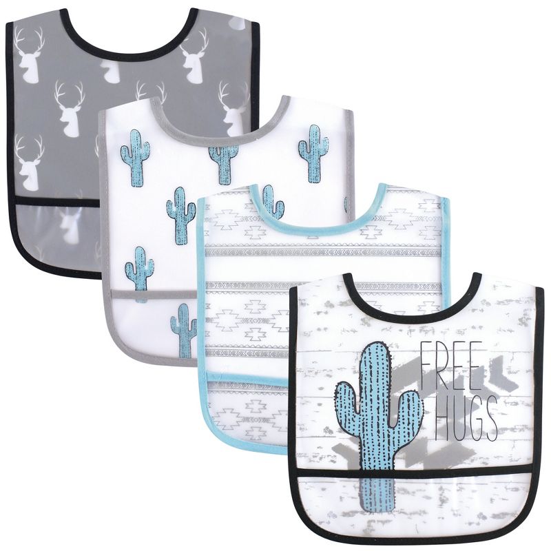 Yoga Sprout Baby Boy Waterproof PEVA Bibs 4pk, Free Hugs, One Size