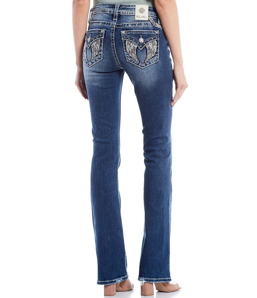 Miss Me Chloe Embellished Wing Flap Pocket Bootcut Jeans