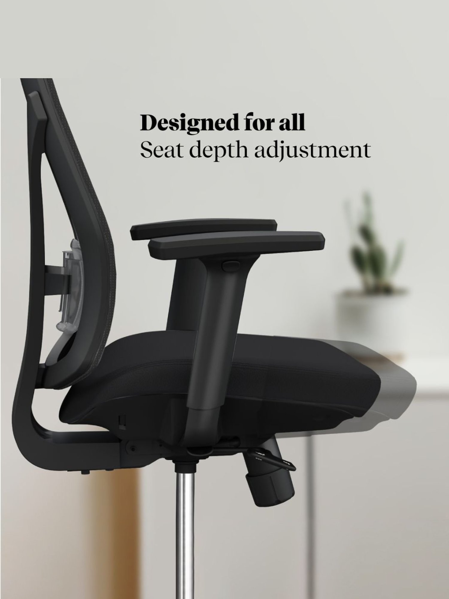 HNI India Verta Black PU Foam Lumbar Support Desk Chair