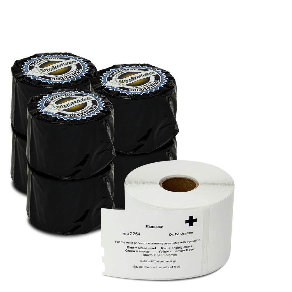 Dymo Compatible 30324-2-1/8" x 2-3/4" Veterinary Diskette Media Labels (6 Rolls - 400 Labels Per Roll)