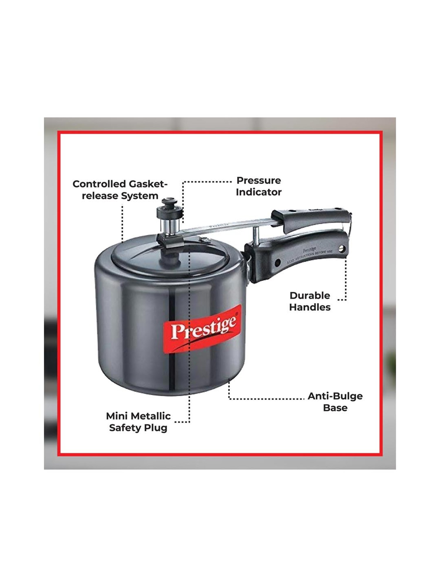 Pigeon Silver Stainless steel Pressure Cooker (10 L)