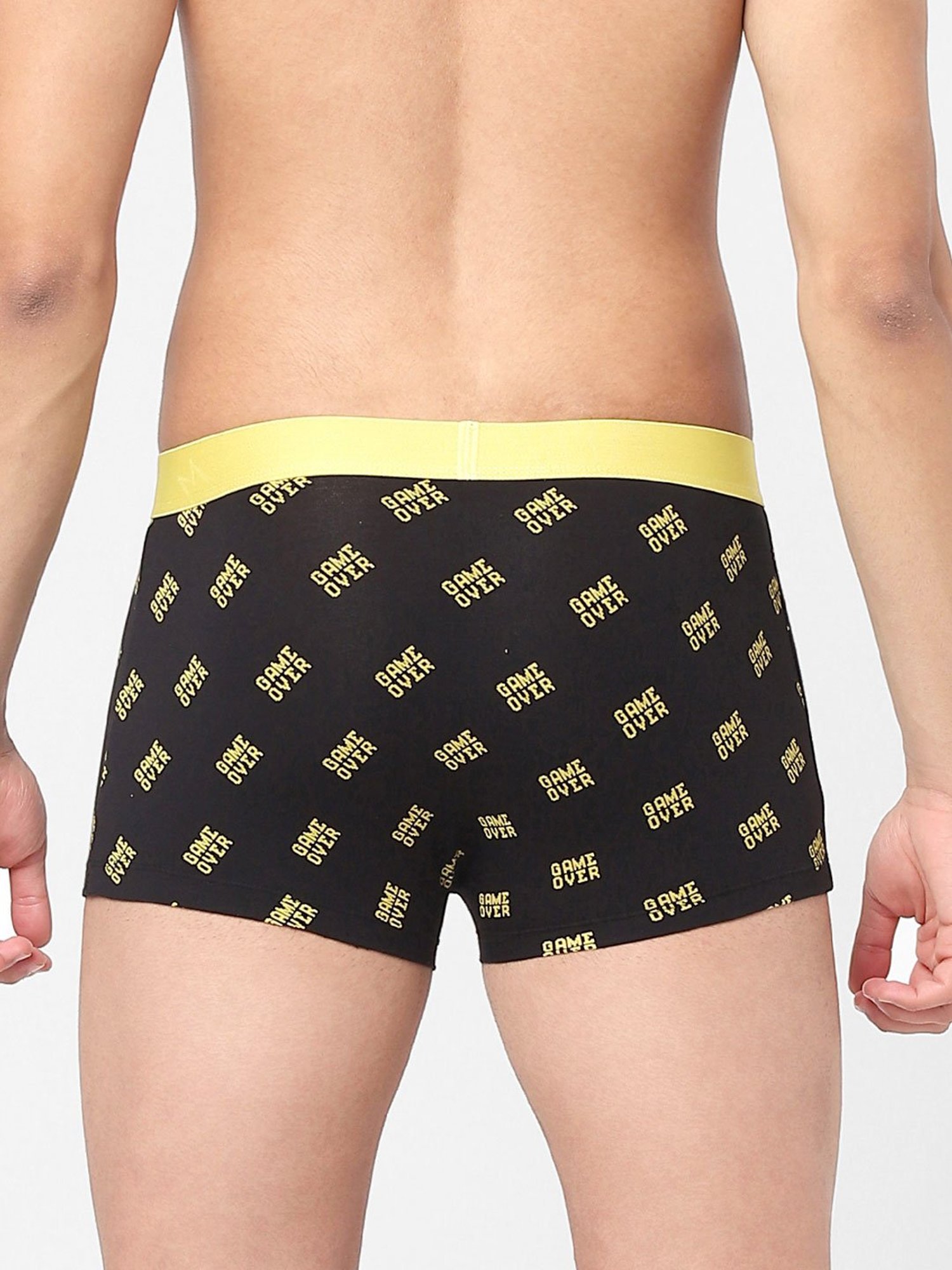Jack & Jones Black & Yellow Printed Trunks-Pack of Two