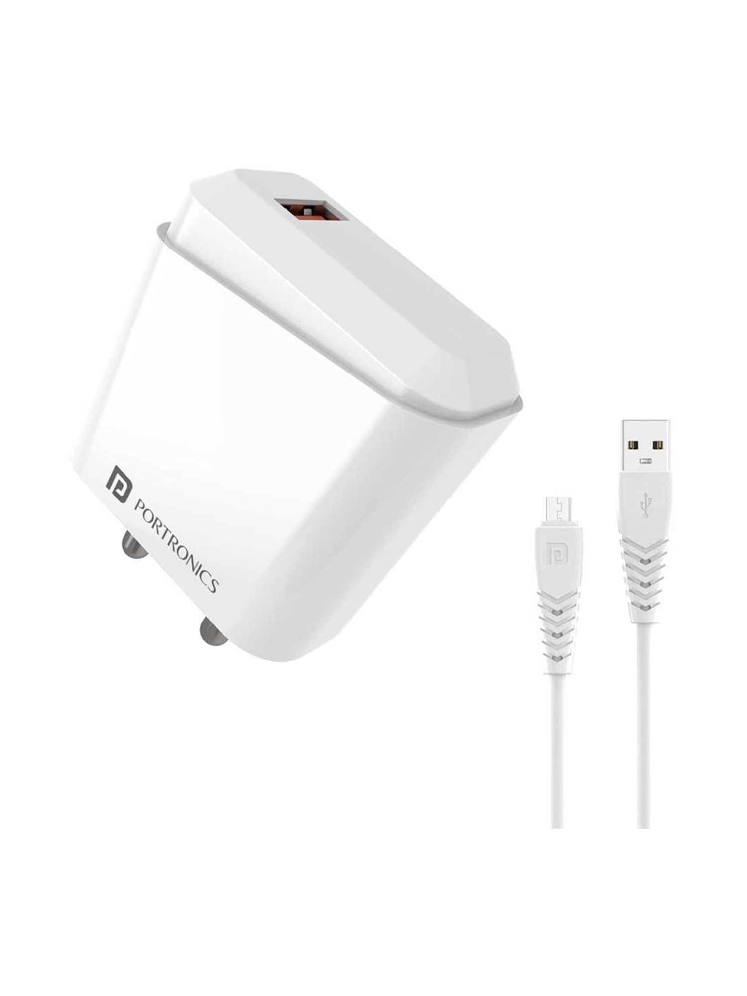 Portronics Adapto 40 M 18W Quick Charge Mobile Charger with Smart Protection Chip (White)