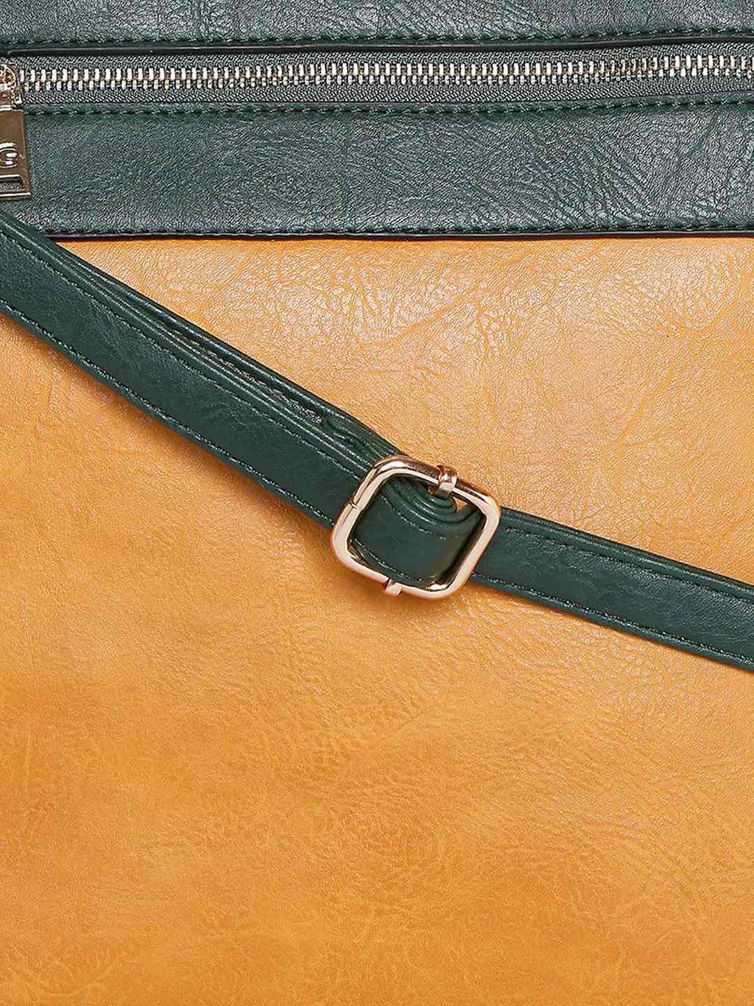 Giordano Green Textured Medium Handbag