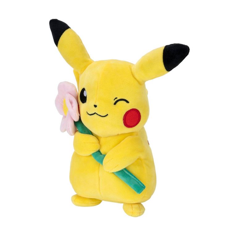 Pokemon Spring Plush Pikachu Pink Flower 8"