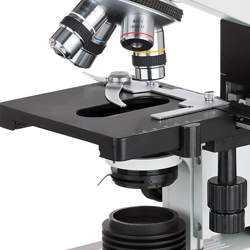 B490B-M Compound Binocular Microscope 40X-2000X + 1.3 MP Camera