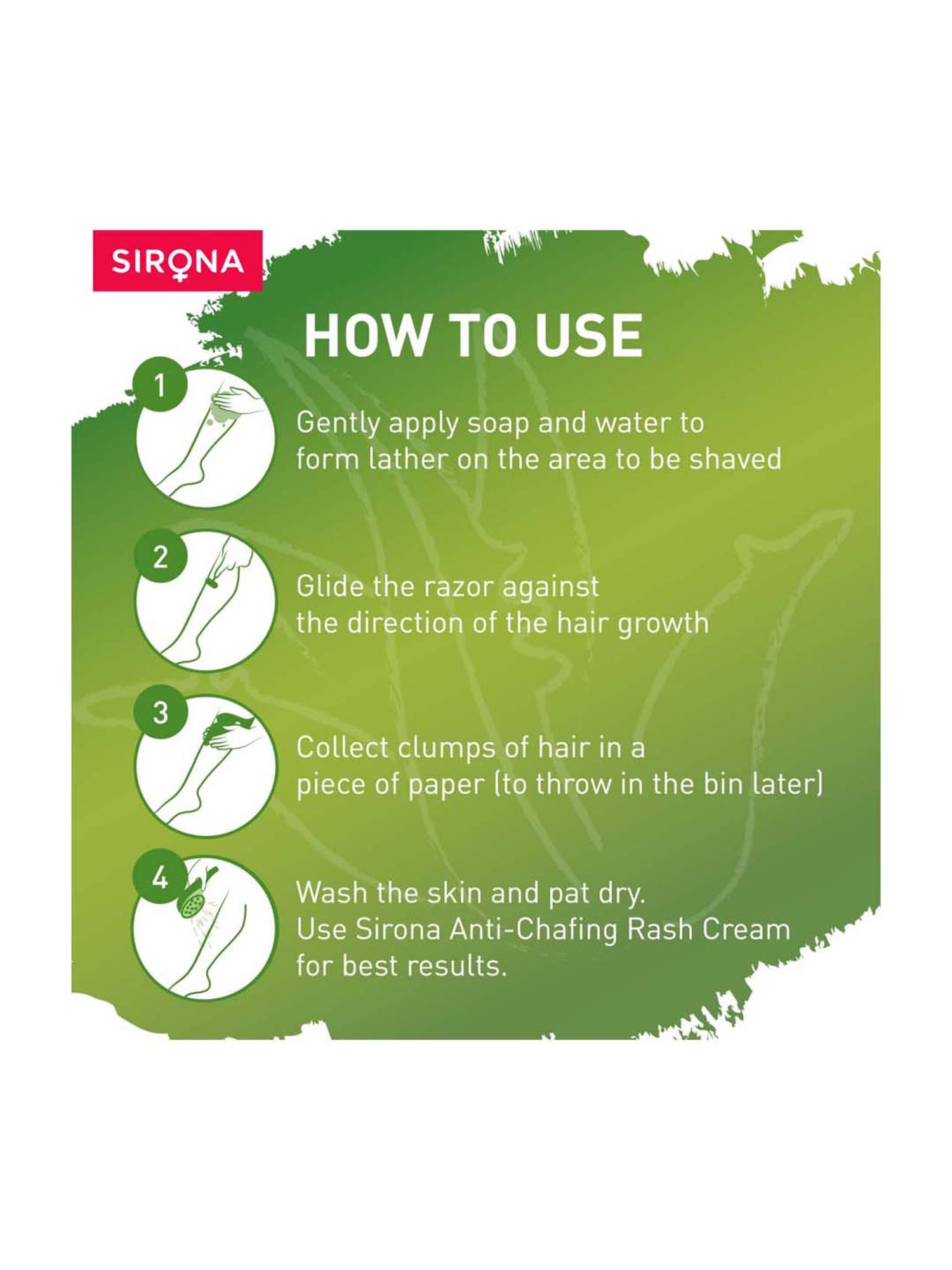 Sirona Aloe- Boost 4 Blade Reusable Hair Removal Razor - 1 Pcs