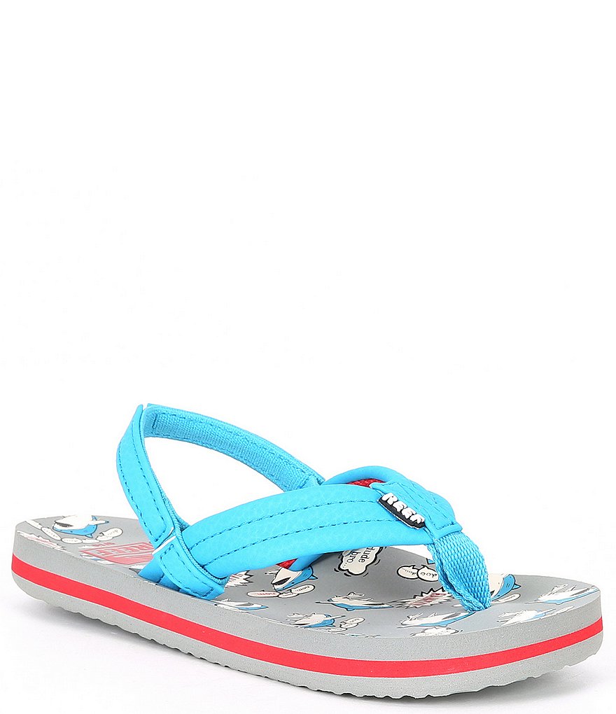 Reef Boys' Little Ahi Nom Nom Flip Flops (Toddler)
