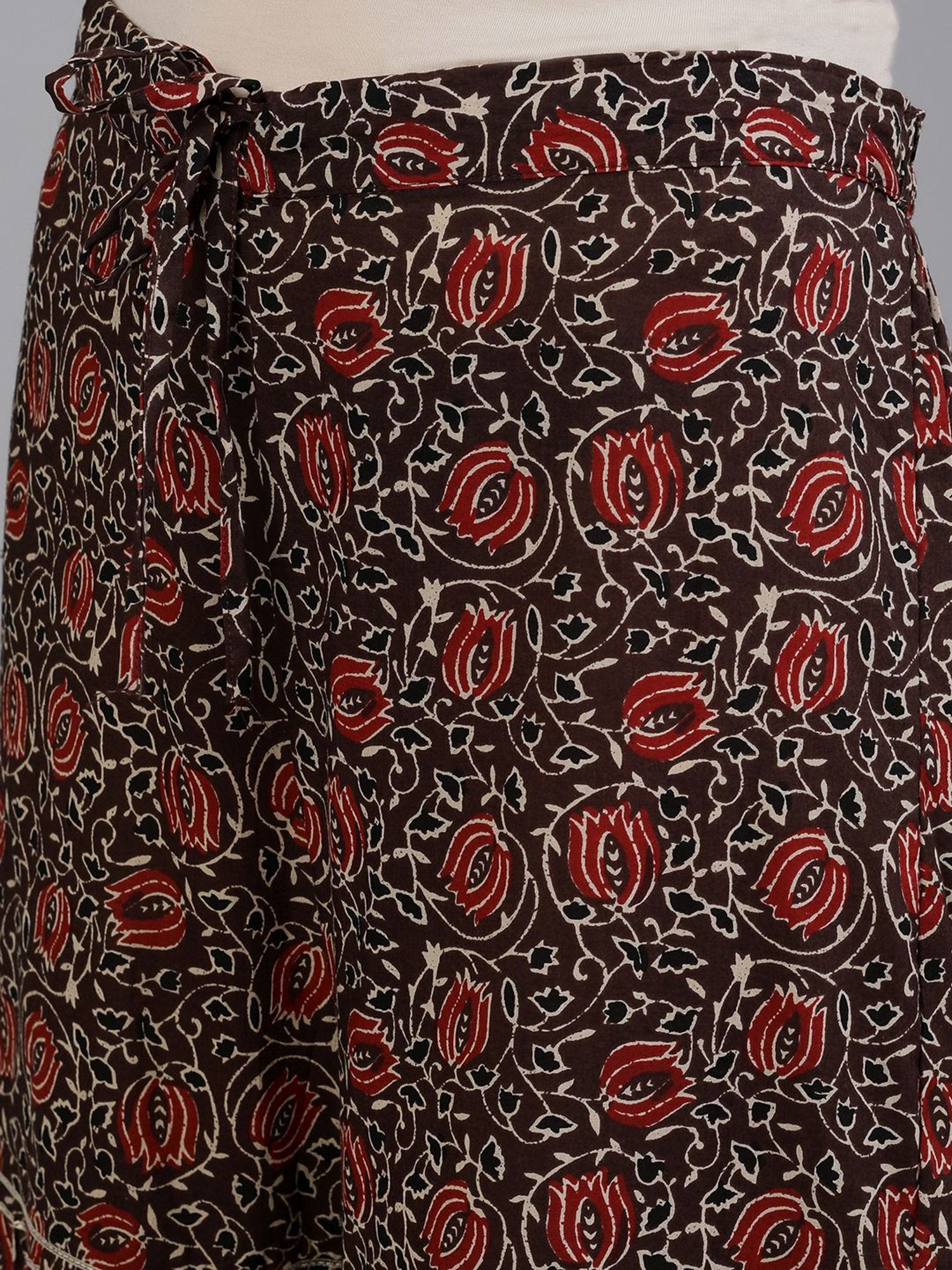 Ishin Brown Cotton Embroidered Kurta Sharara Set With Dupatta