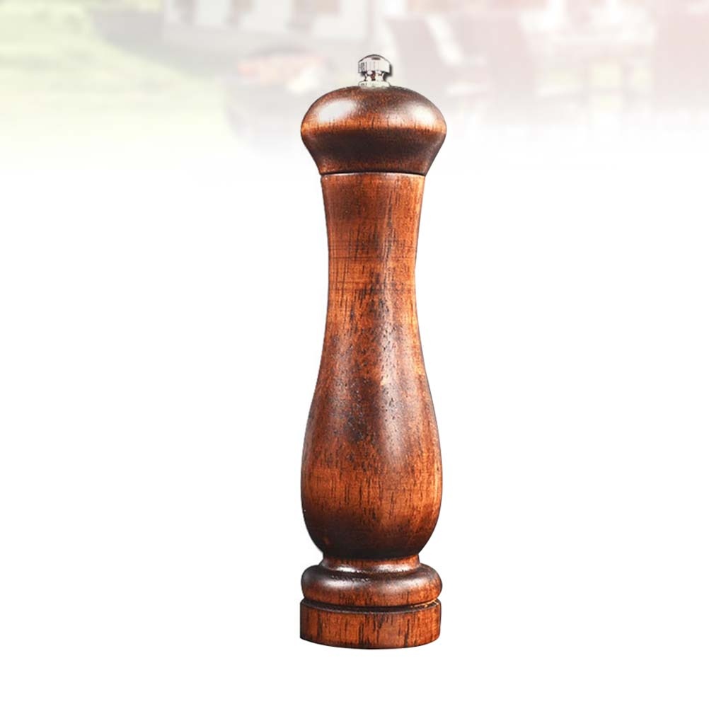 1pc Manual Wooden Pepper Grinder Pepper Mill Salt Container Kitchen Gadget for Home (5 Inches Brown)