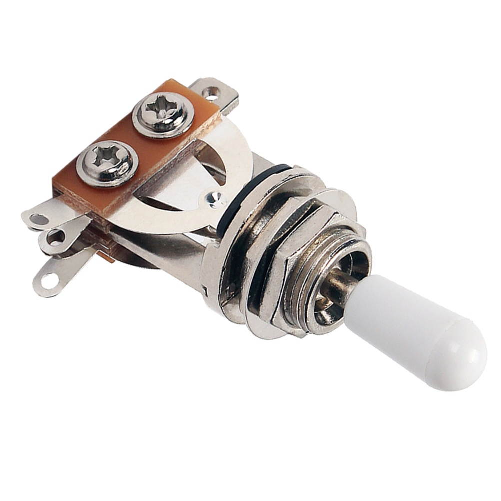 2pcs 3-way Toggle Switch Electric Guitar Pickup Selector Head White Top