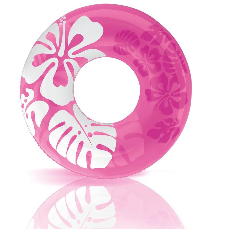 Intex 36 Inch Colorful Transparent Inflatable Round Swimming Pool Ring Float