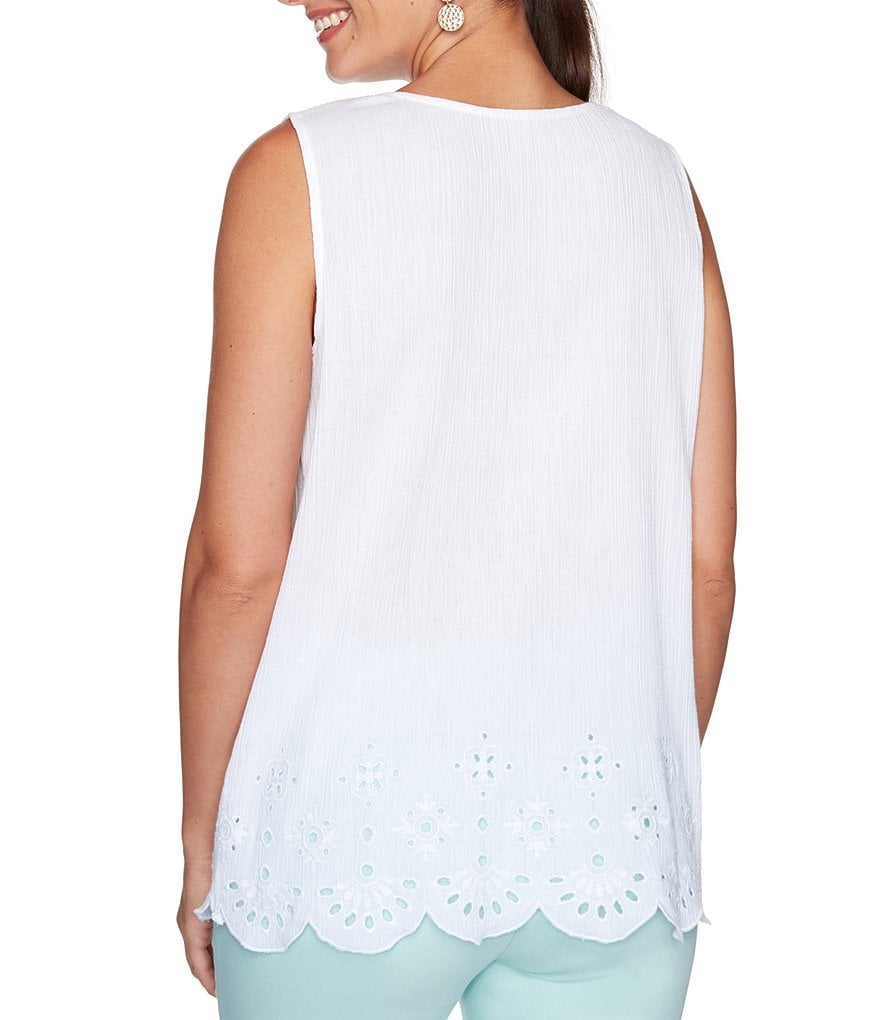 Karyn Seo Hazel Lattice Lace Linen Top
