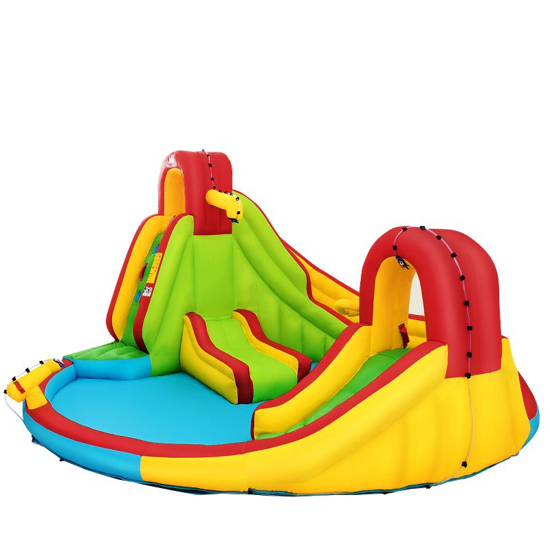 Kids Inflatable Water Slide Bounce Park Splash Pool w/Water Cannon & 480W Blower