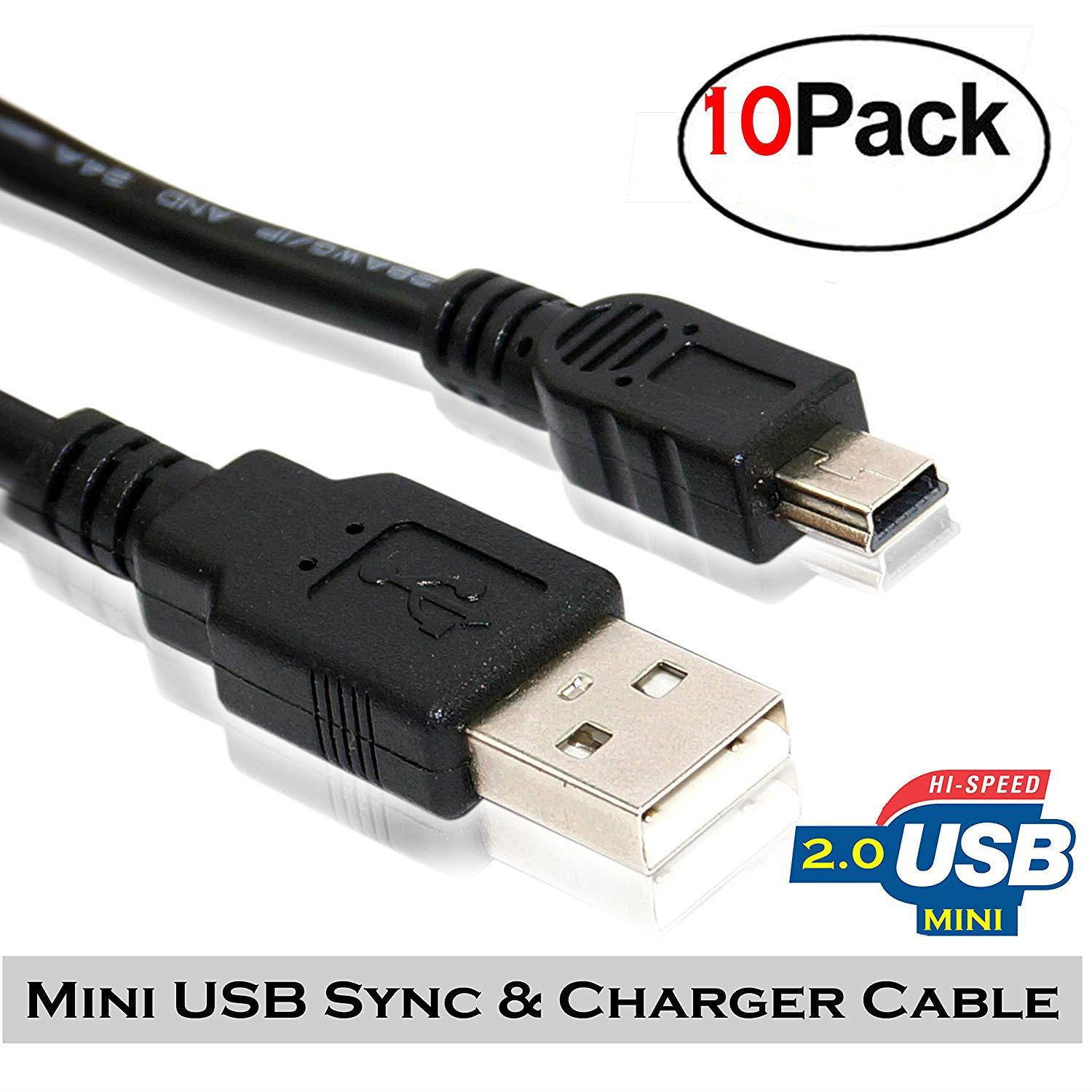 10 Pack 27cm(0.88 feet) USB 2.0 A to Mini 5 pin B Cable for External HDDS/Camera/Card Readers