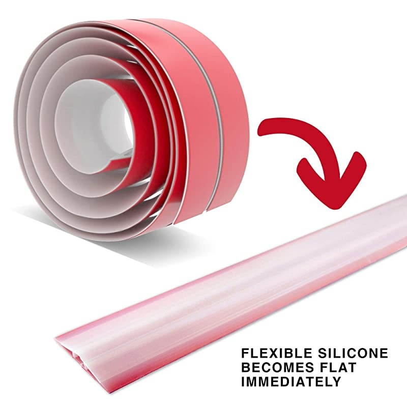 Floor Cord Cover Overfloor Cord Protector 5 Silicone White Cord Protector Ideal Extension Cord Cover to Protect Wires On Floor SelfAdhesive Power Cable Protector 60 in