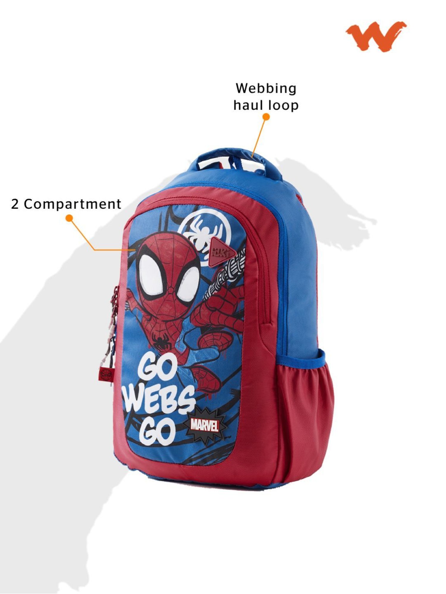 Wiki Back to School Champ 2 Red & Blue Polyester Printed Backpack - 16 Ltrs