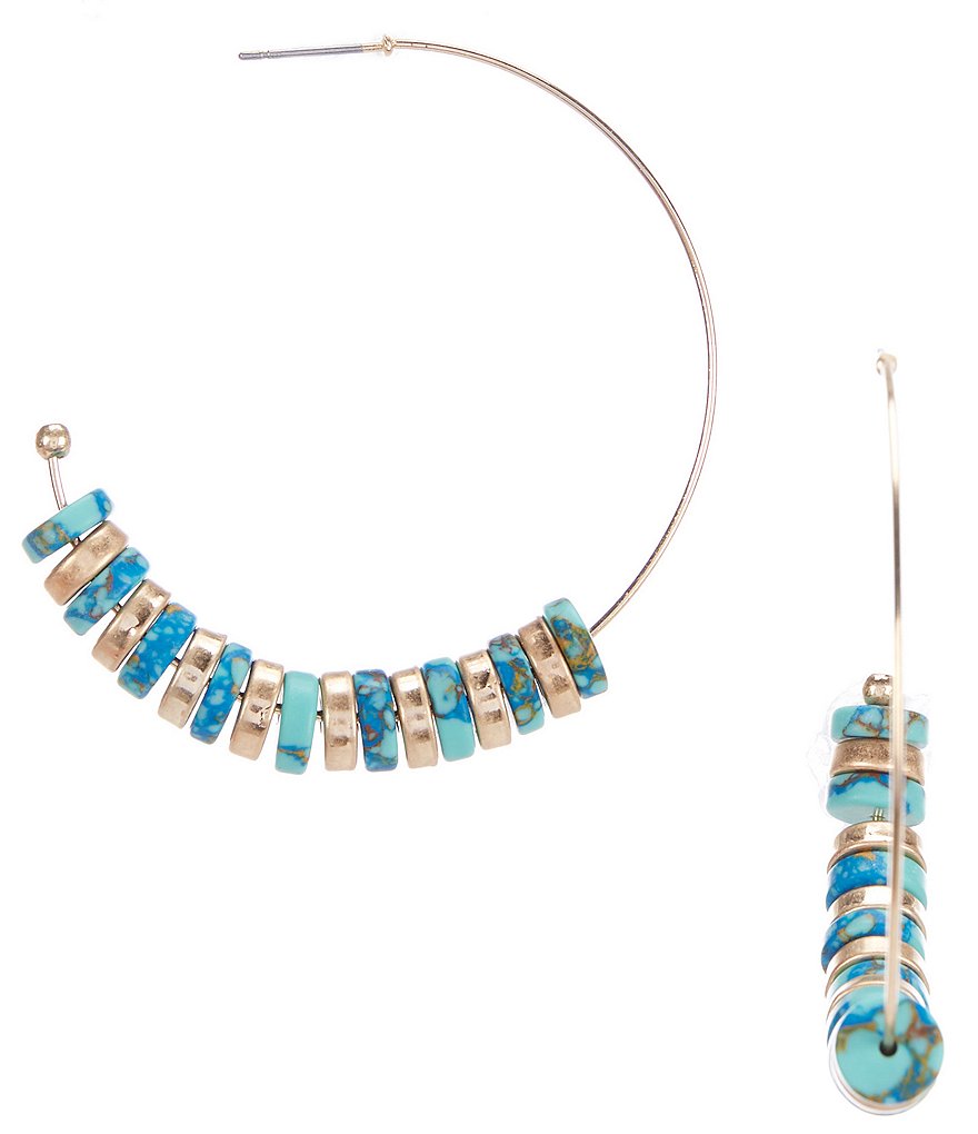 Southern Living Semi Precious Beaded Hoop Earrings