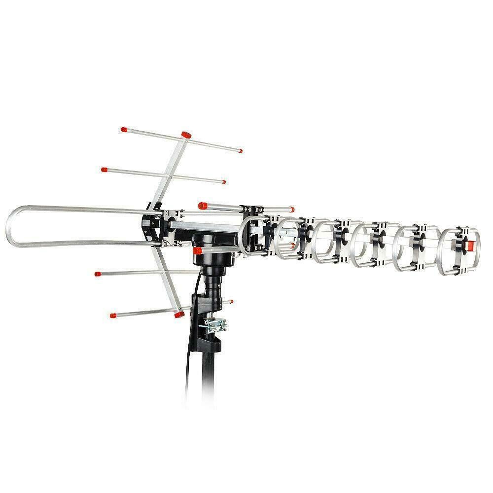 180Miles Outdoor Amplified HDTV 1080P Antenna Long Range 38dB UHF/VHF/FM Rotator