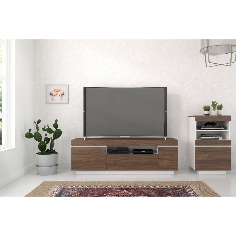Cali TV Stand for TVs up to 60" Walnut/White - Nexera