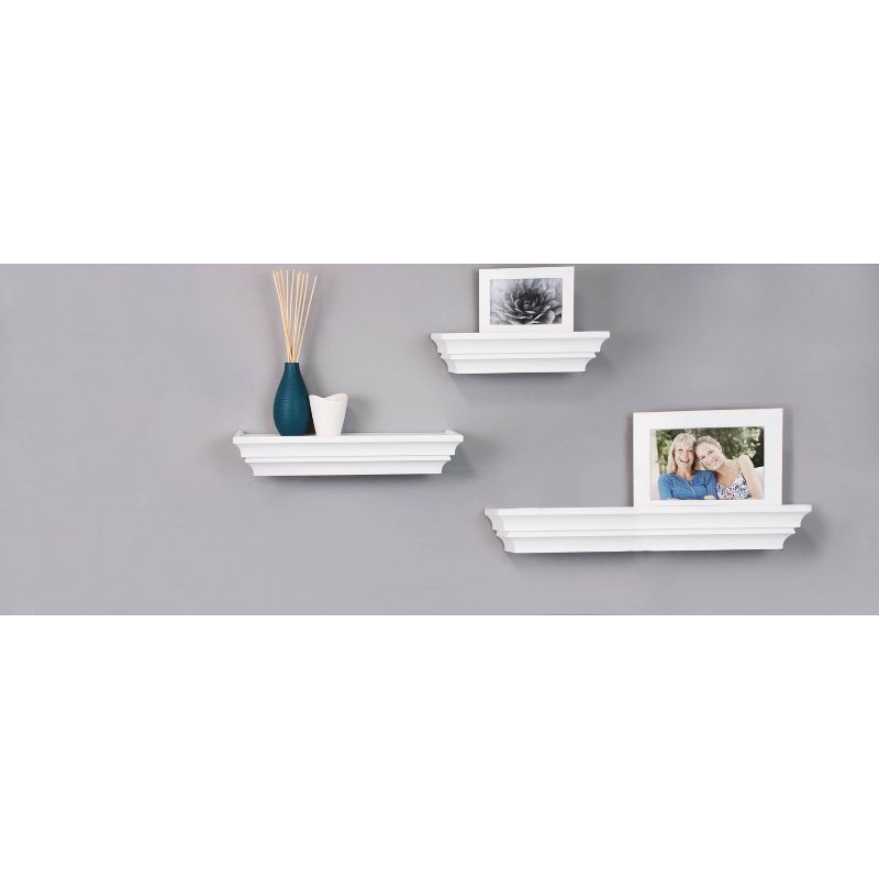 Madison Decorative Wall Ledge Shelf Set of 3 - White