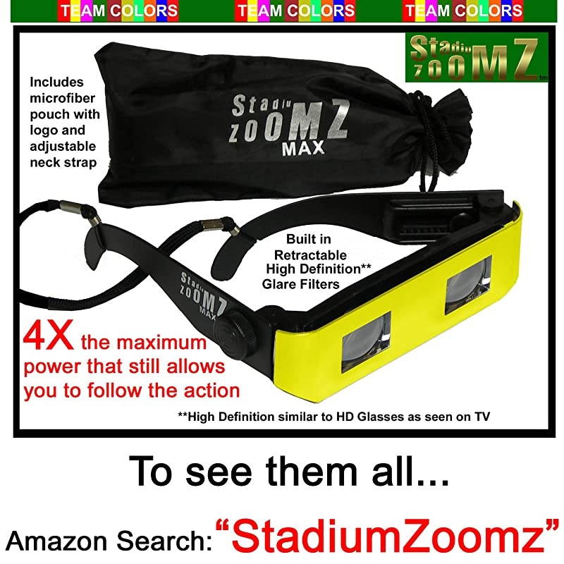 Pack Team Colors Sports Binocular Viewer Yellow Telescope Lenses Zoom in for SportsConcertsBoatingTraveletc