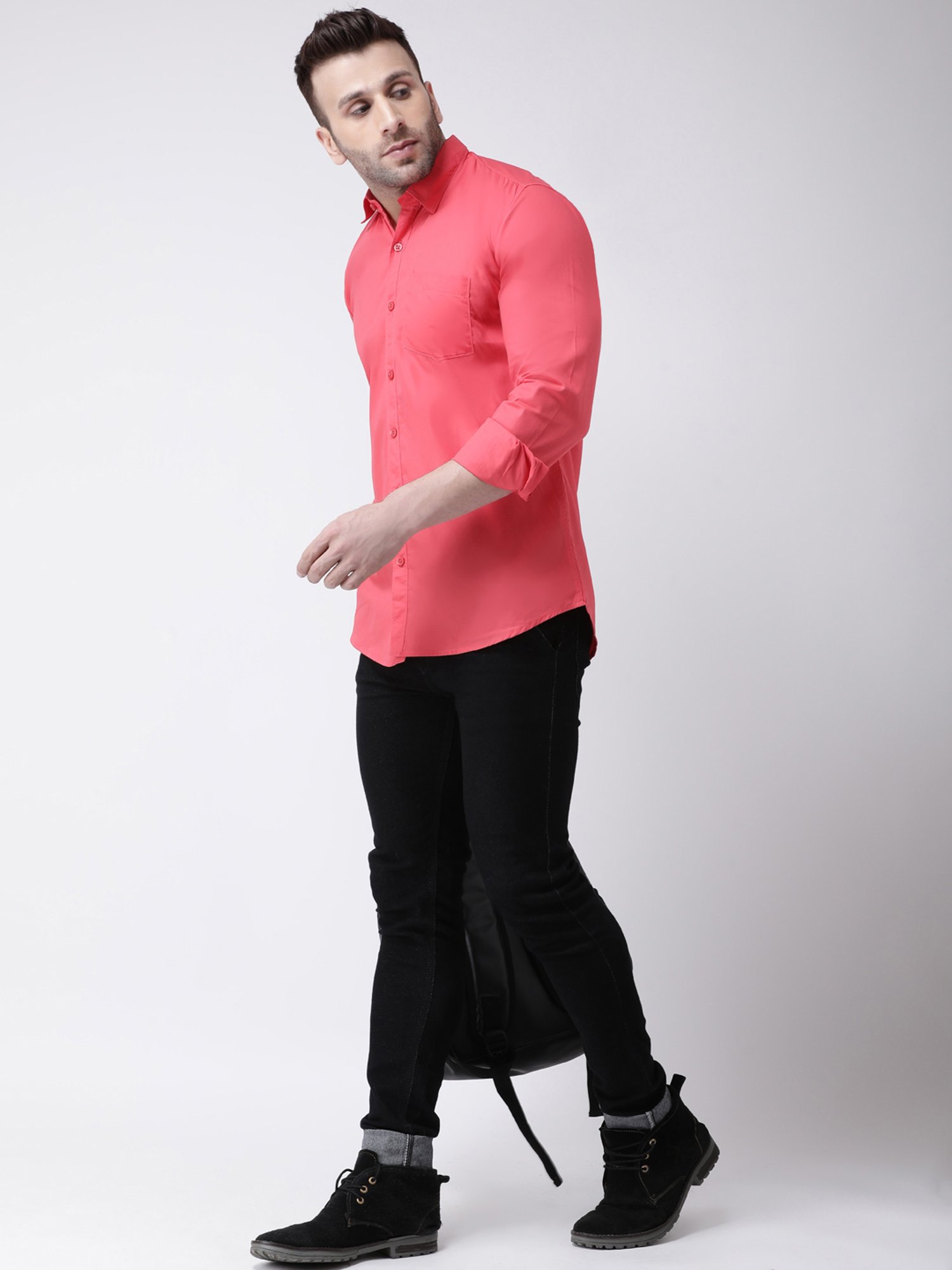 Hangup Plus Red Slim Fit Pure Cotton Shirt