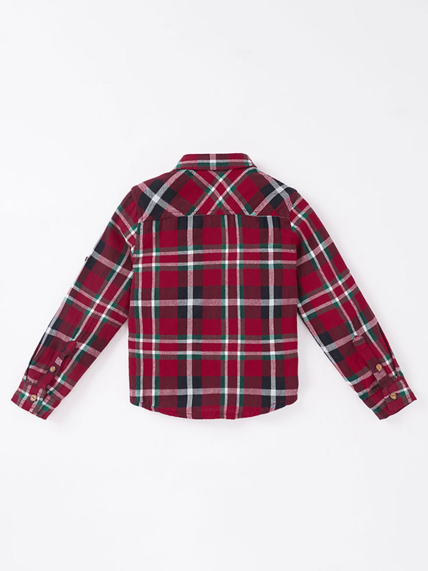 Ed-a-Mamma Kids Red Checks Full Sleeves Shirt