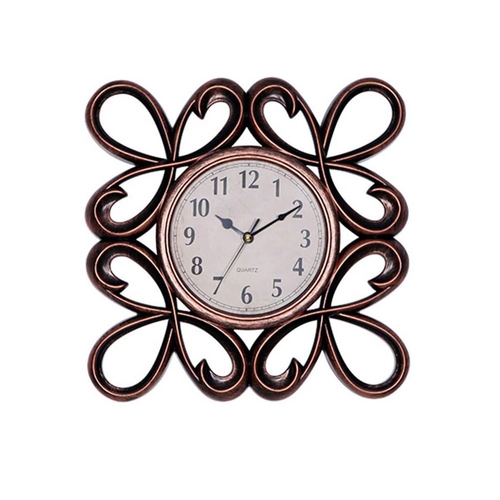 Vintage Dial Clock European Hollowed-out Silent Clock 3D Large Decorative Wall Clock for Living Room Bedroom Kitchen(Golden)