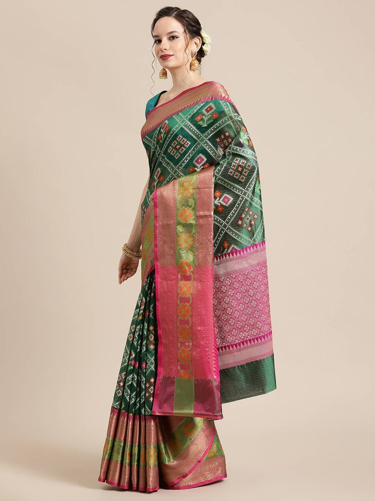 Banarasi Silk Works  Woven Saree with Blouse