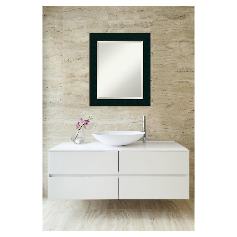 20" x 24" Tribeca Wood Framed Wall Mirror Black - Amanti Art