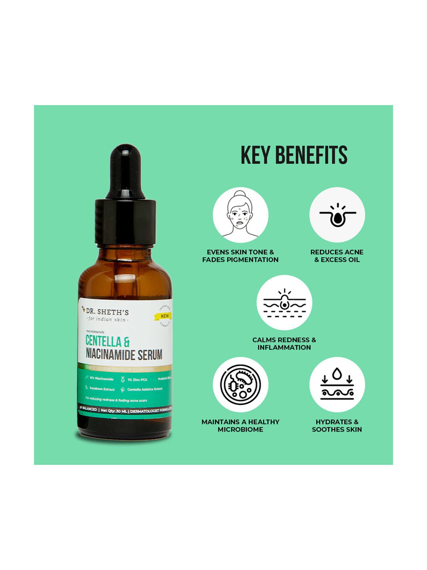 Dr. Sheth's Centella and Niacinamide Serum - 30 ml