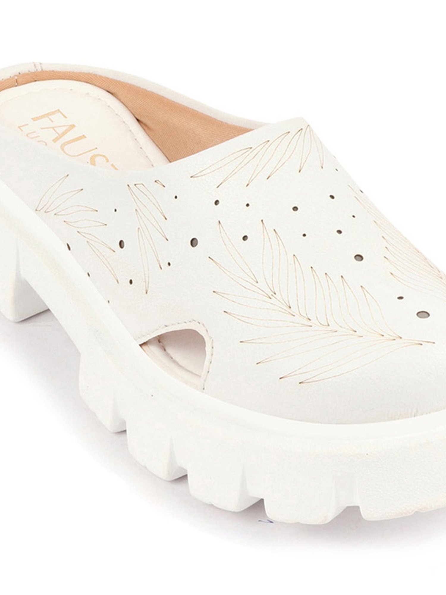 Fausto Women's White Mule Shoes