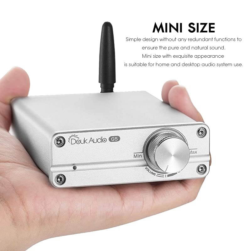 G5 100W Bluetooth 50 2 Channel Amplifier Mini Digital Class D Stereo Audio Power Amp Wireless Receiver Silver
