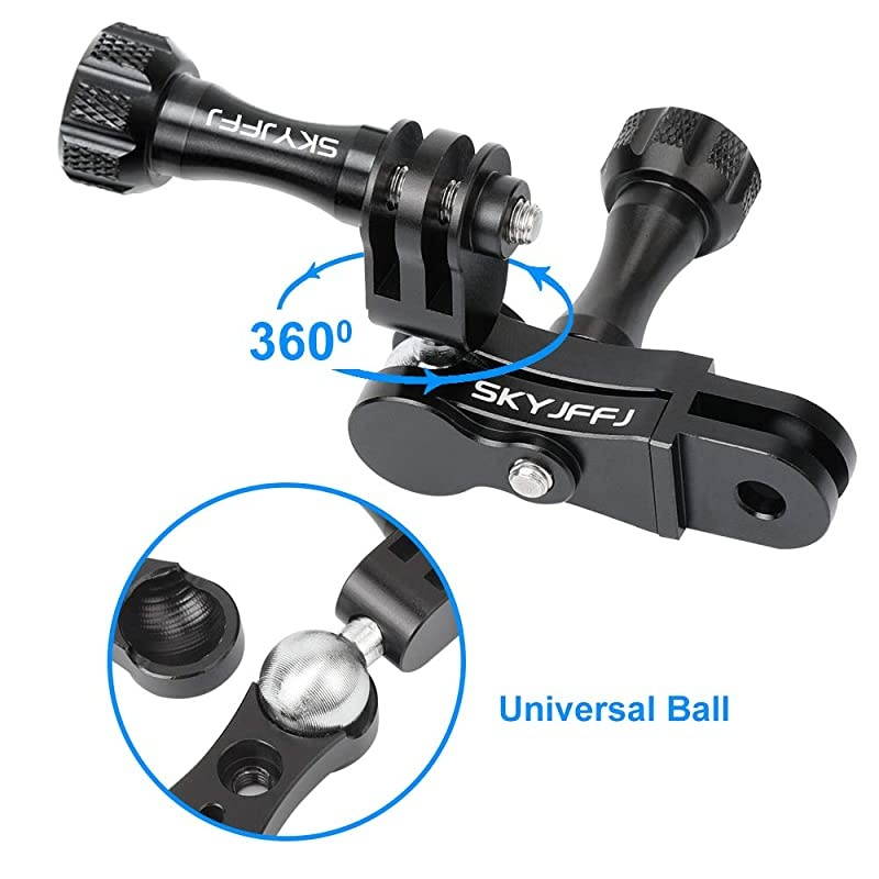 Ball gopro Handlebar Mount, 360 Rotation and Lock Any Direction, Shock-Resistant, Compatible with Gopro Max Hero 9 8 DJI OSMO Action Camera