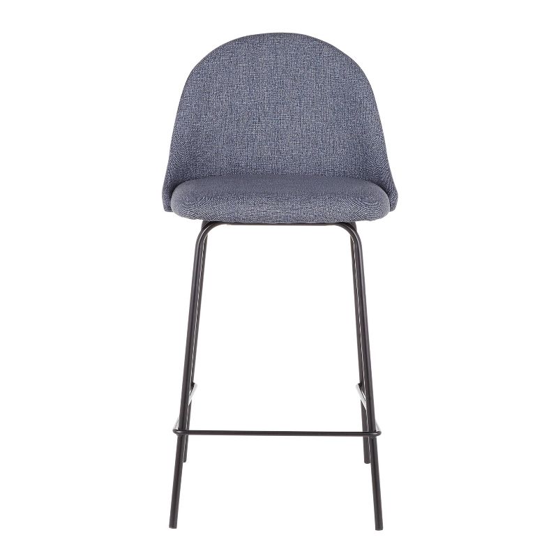 Set of 2 Lana Contemporary Counter Height Barstool Black/Blue - LumiSource