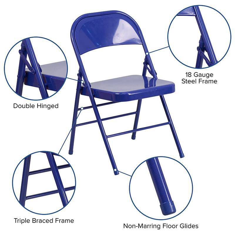 Riverstone Furniture Collection Folding Chair Cobalt Blue