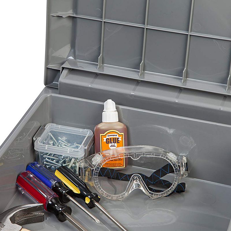 Homz Heavy Duty Modular Clear Plastic Stackable Storage Tote Containers with Latching and Locking Lids, 31 Quart Capacity, 4 Pack