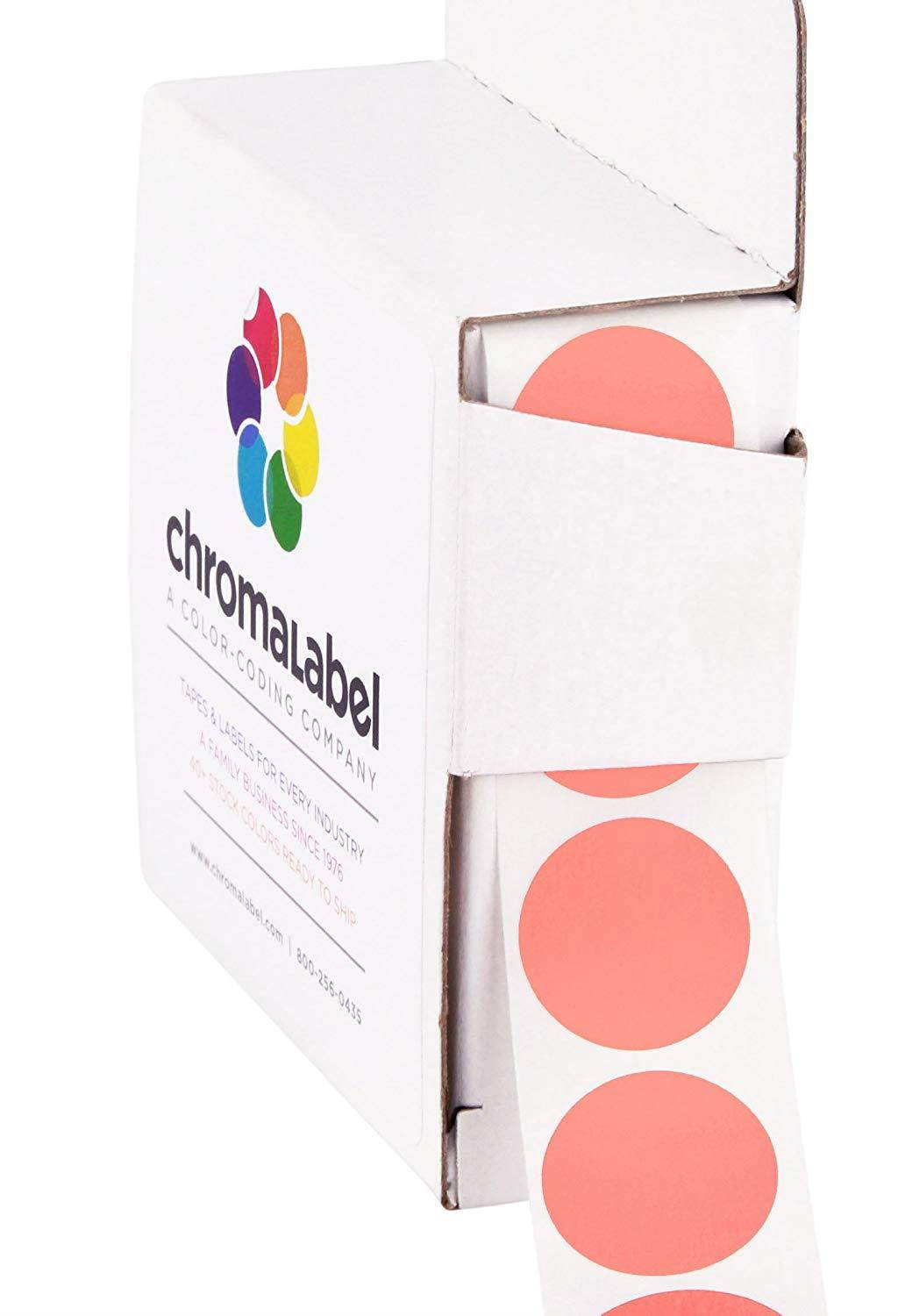 ChromaLabel 3/4 inch Color-Code Dot Labels | 1,000/Dispenser Box (Salmon)