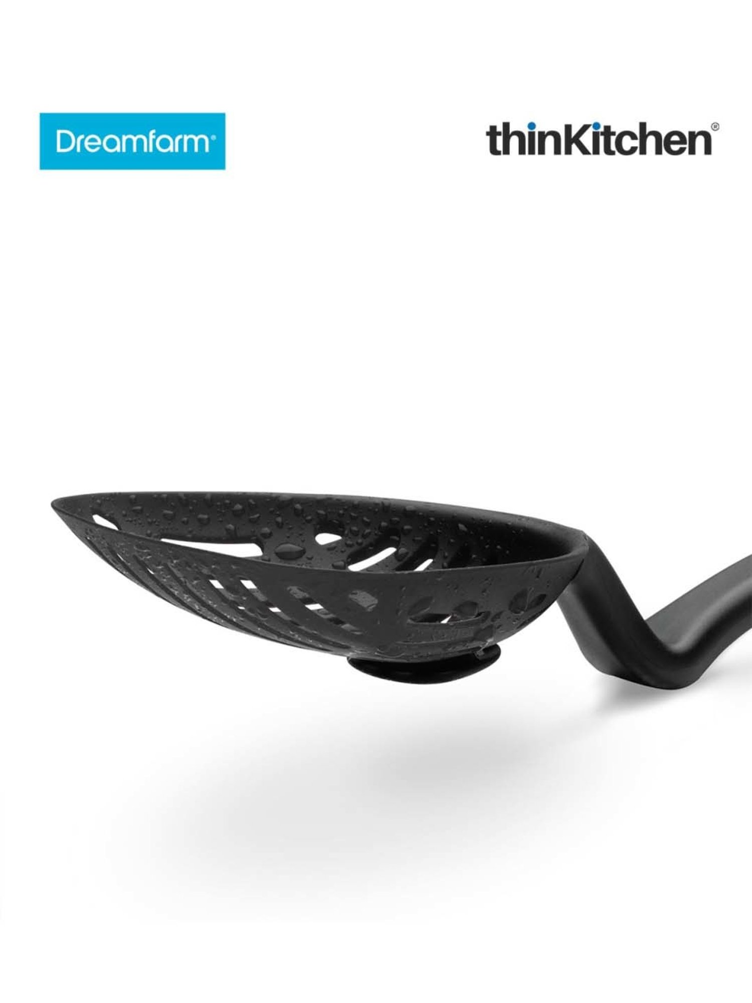 Dreamfarm Black Nylon Lestrain Drip-Catching Sit-Up Scoop Strainer