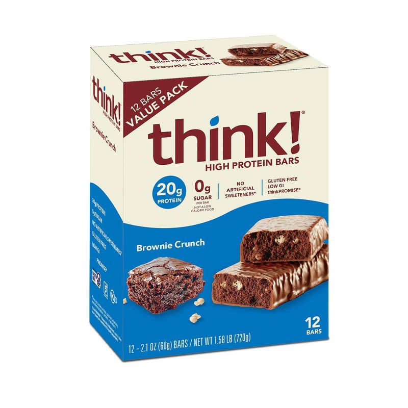 think! High Protein Brownie Crunch Bars - 12pk