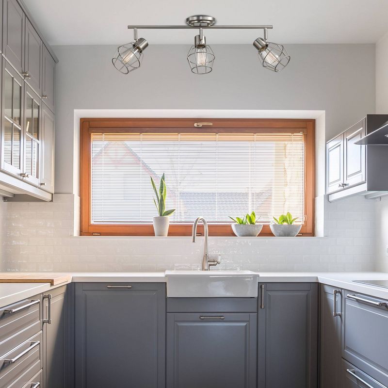 3 Light Jax Track Lighting (Includes Energy Efficient Light Bulb) Brushed Nickel - Globe Electric