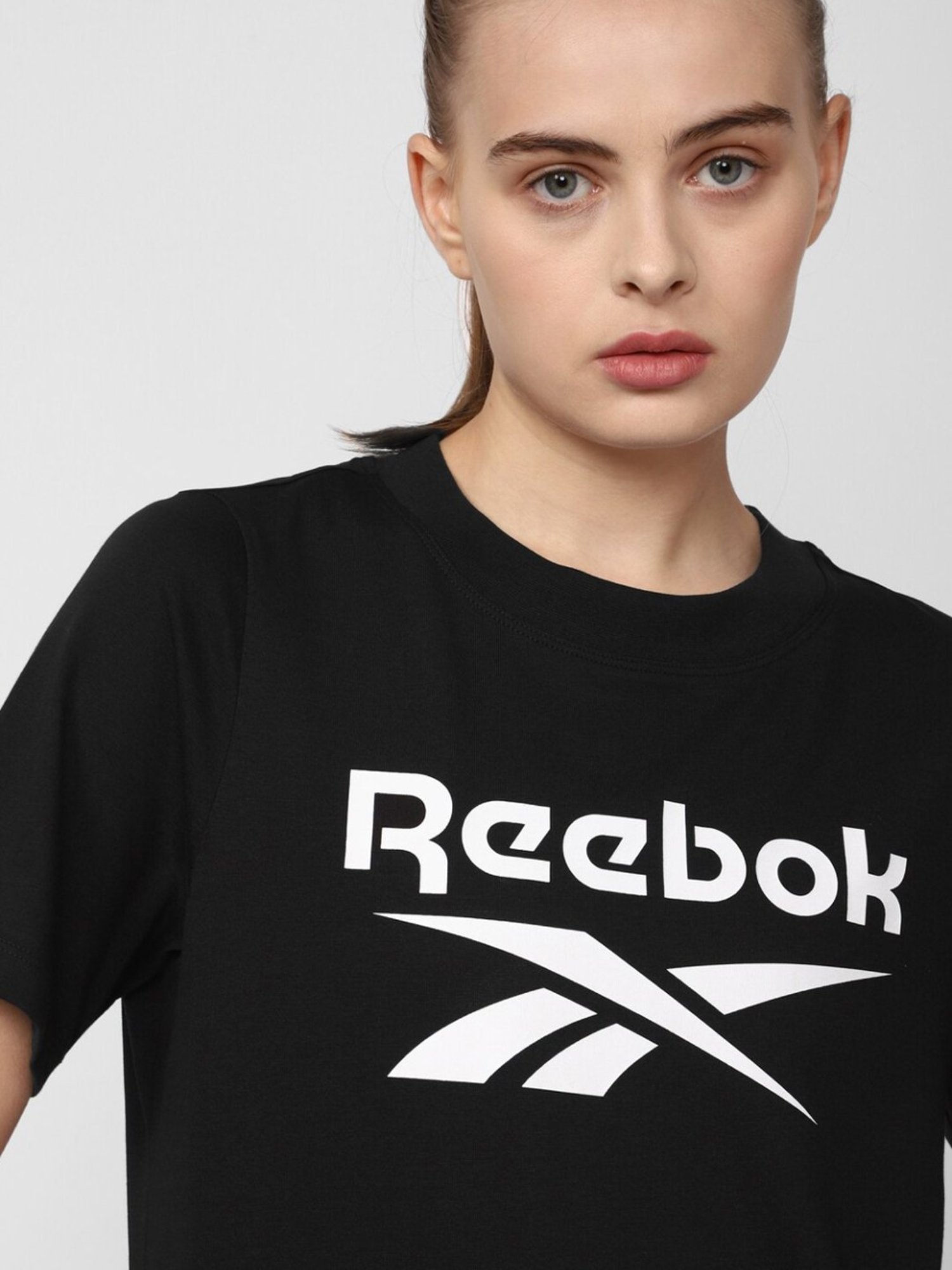 Reebok Black Printed T-Shirt