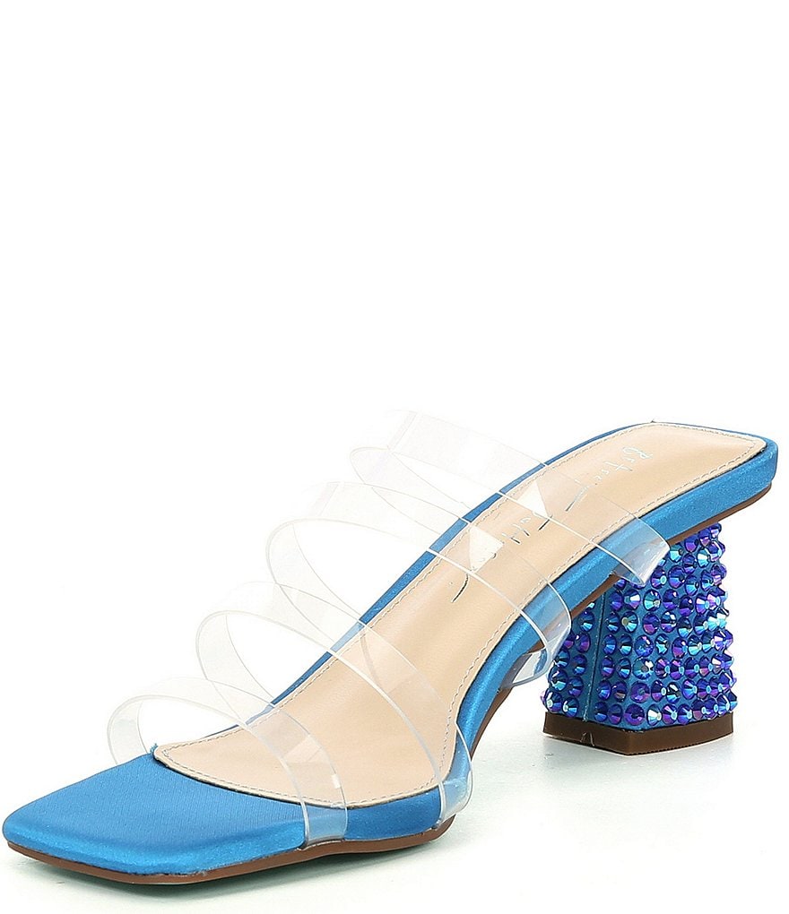 Blue by Betsey Johnson Capri Clear Banded Rhinestone Dress Sandals