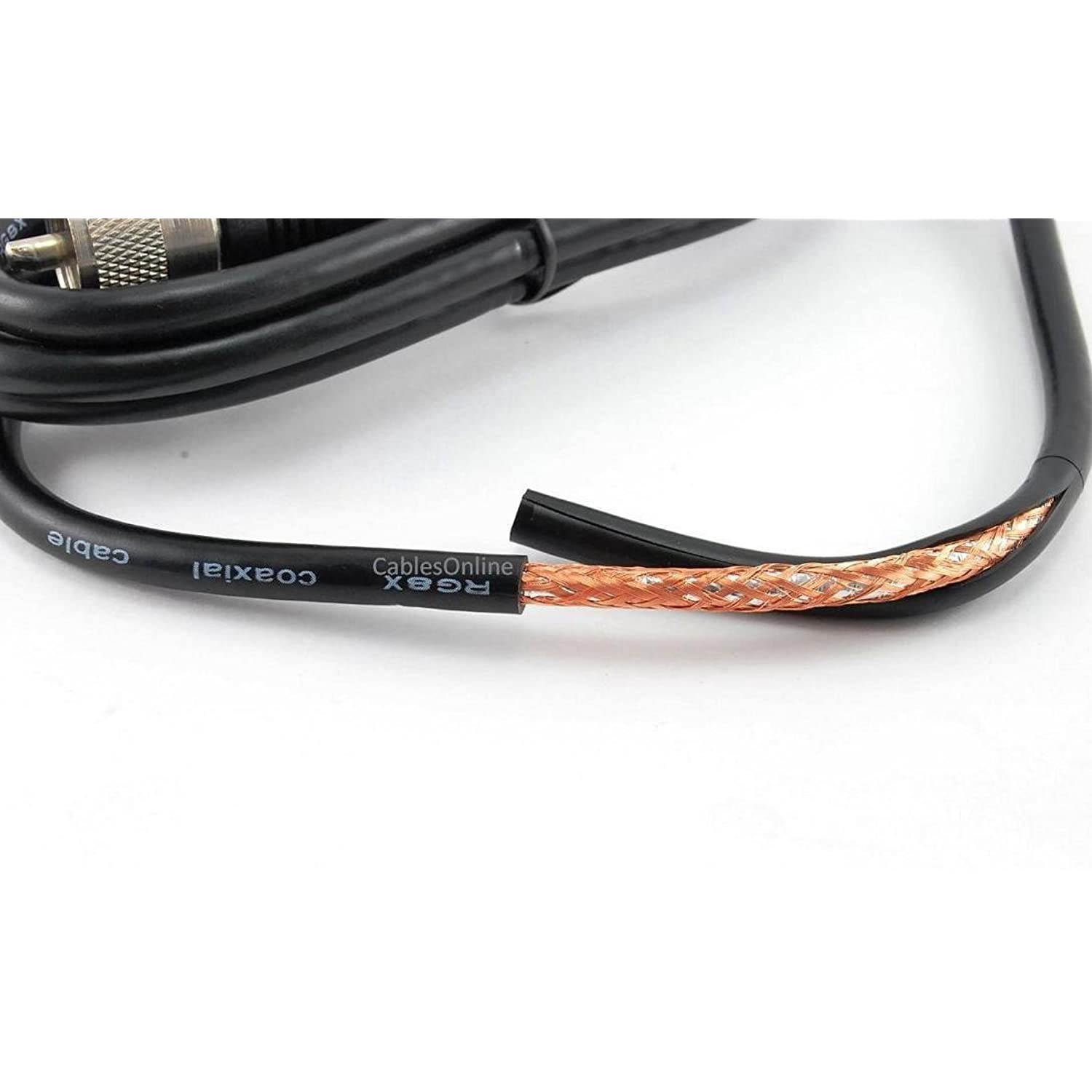 CablesOnline 4ft RG8x Coax UHF (PL259) Male to BNC Male Plug 50 OHM Antenna Ham Radio Cable (R-UB004)