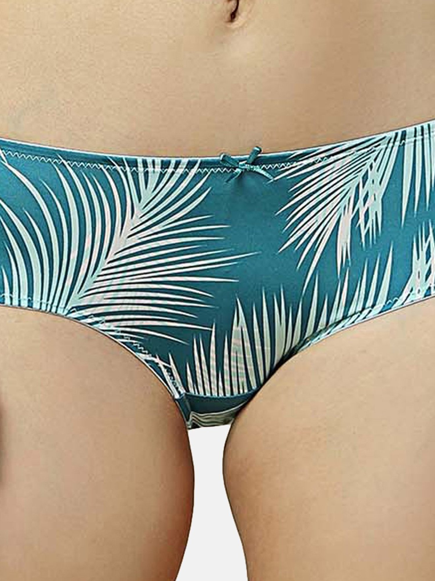 Triumph Green Printed Hipster Panty